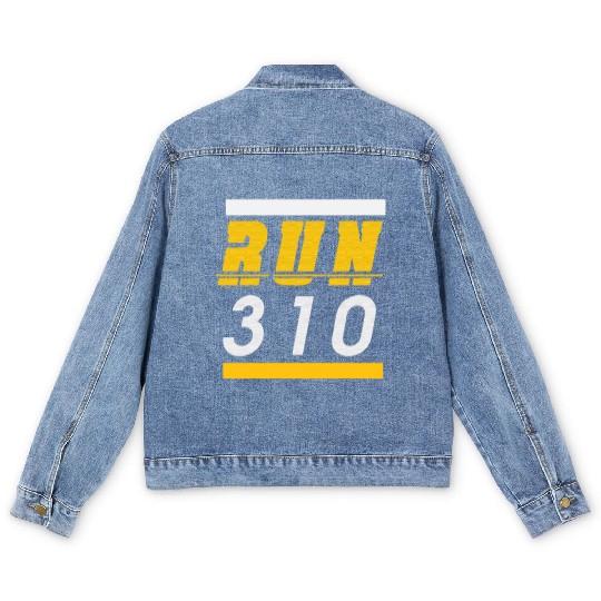 Los Angeles "RUN 310" Athlete Runners fitness gym Men's Denim Jackets