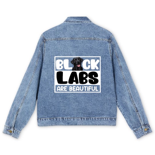 Labrador Lovers BLACK LABS ARE BEAUTIFUL Men's Denim Jackets
