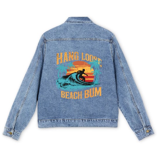 Hang Loose, Beach B Men's Denim Jackets