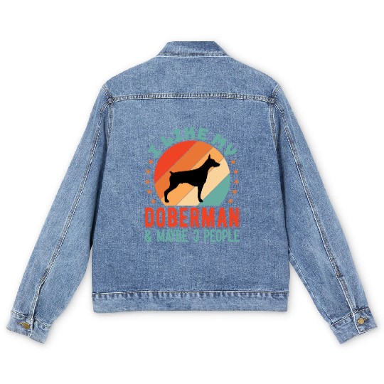 Doberman Pinscher Dog Puppy Owner Men's Denim Jackets