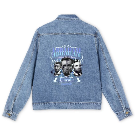 History Bootleg Abraham Lincoln Bootleg Retro Rap Men's Denim Jackets