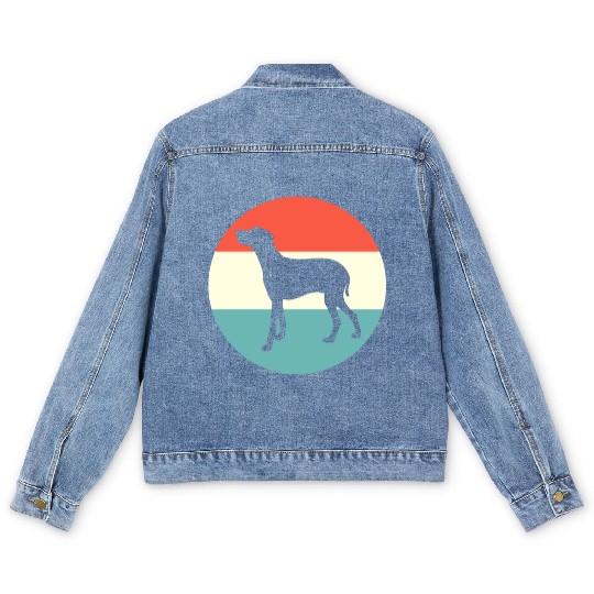 Retro Weimaraner Dog Silhouette Men's Denim Jackets