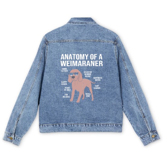 Dog With Sunglasses Anatomy Of A Weimaraner Men's Denim Jackets