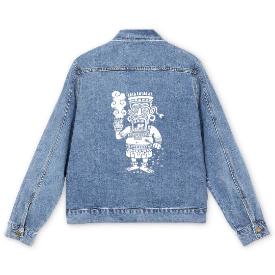 Maya God Mayan Mythology Buluc Chabtan Men's Denim Jackets