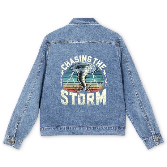 Tornado Chasing Adventures: Embrace Nature's Fury Men's Denim Jackets