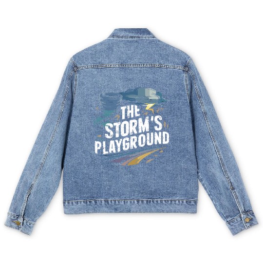 Tornado Chasing Adventures: Embrace Nature's Fury Men's Denim Jackets