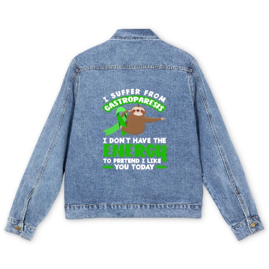 I Suffer Energy Sloth Gastroparesis Awareness Men's Denim Jackets