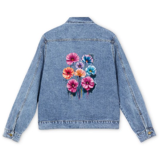 Men's Denim Jackets Floral Doux et Léger – Confort et Style