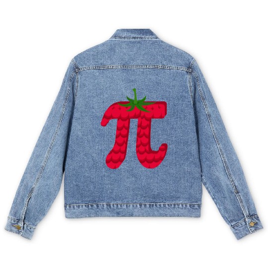 Raspberry Funny Pi Day Pie Math Lover Student Men's Denim Jackets