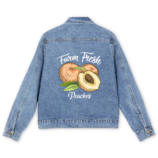 Farm Fresh Peaches Peach Lover Awesome Men's Denim Jackets