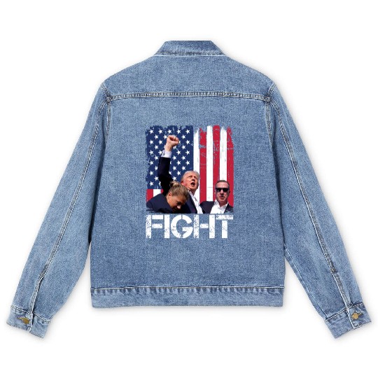 President Trump Assassination Attempt Trump 2024 Men's Denim Jackets