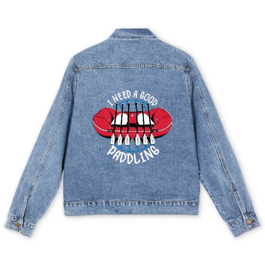 I Need A Good Paddling Rafting White Water Men's Denim Jackets