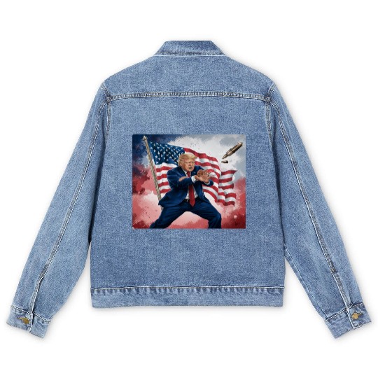 Trump president America will not be assassinated Men's Denim Jackets