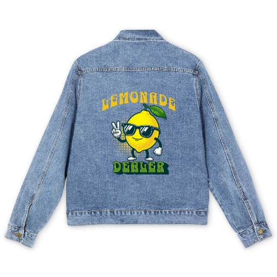 Lemonade Dealer Lemon Juice Stand Store Staff Men's Denim Jackets