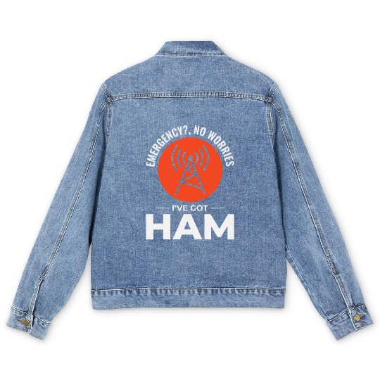 Amateur Ham Radio Operator Radio Waves Funny Men's Denim Jackets