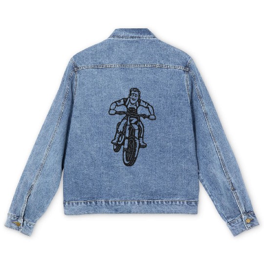 Wheelie Silly: Dirt Bike Comics & Rider Fails 002 Men's Denim Jackets