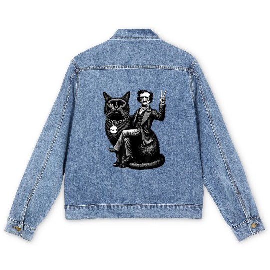 Edgar Allan Poe Riding Men's Denim Jackets