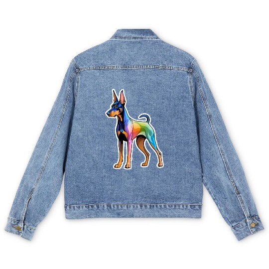 Dobermann Watercolor Men's Denim Jackets
