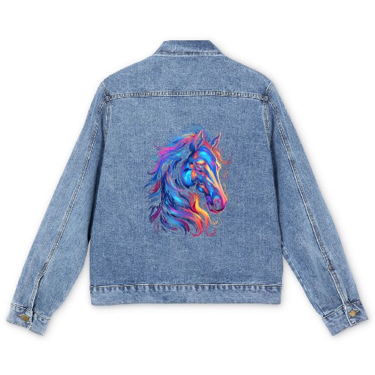 Horse Beautiful Graphic Men's Denim Jackets