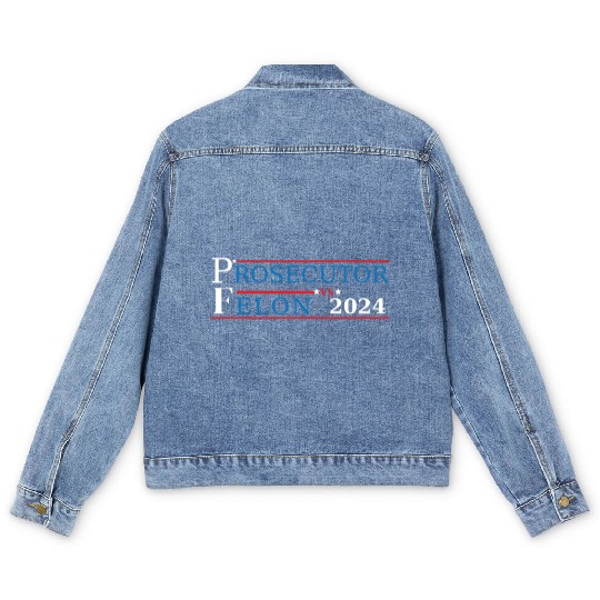 Prosecutor Vs Felon Funny Voting Election 2024 2 Men's Denim Jackets