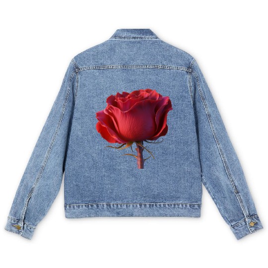 the rose nature design Men's Denim Jackets