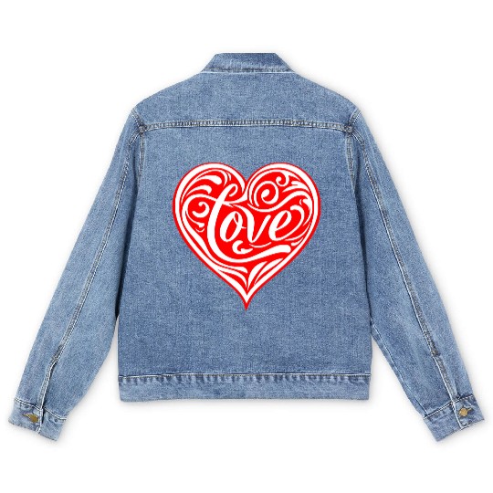 Tribal Love Heart LIKE US ON FACEBOOK # Men's Denim Jackets