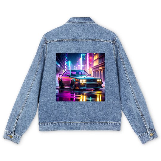 gta 5 drift car cyberpunk Men's Denim Jackets