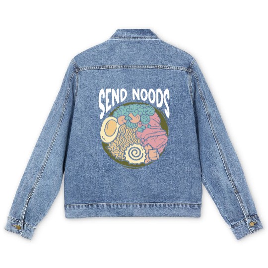 Send Noods Funny Japanese Ramen Noodle Men's Denim Jackets