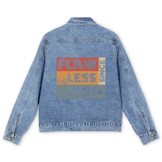 50th birthday Flawless since 09/1974 Men's Denim Jackets