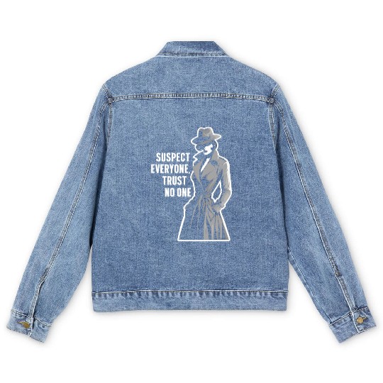 Suspect Everyone Trust No One Murder Mystery Men's Denim Jackets