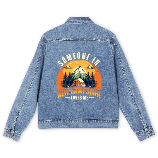Someone In New Hampshire Loves Me Men's Denim Jackets