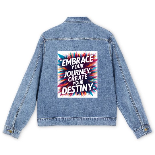 Embrace Your Journey, Create Your Destiny Men's Denim Jackets