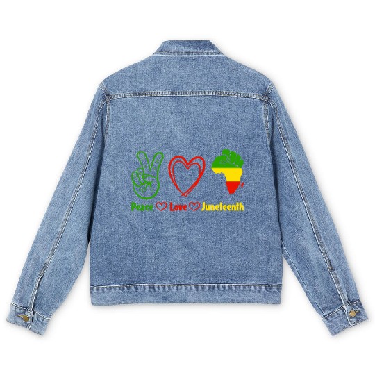 Peace Love Juneteenth,Black Culture,Black History Men's Denim Jackets