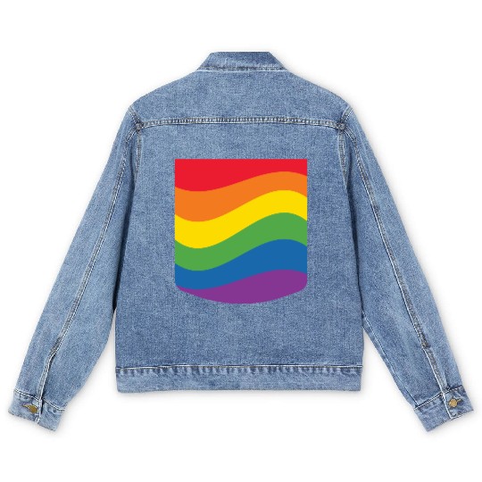 LGBT Pocket Transgender Lesbian Rainbow Gay Pride Men's Denim Jackets
