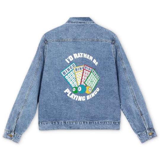I'd Rather Be Playing Bingo Professional Caller Men's Denim Jackets