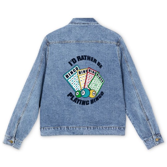 I'd Rather Be Playing Bingo Professional Caller Men's Denim Jackets