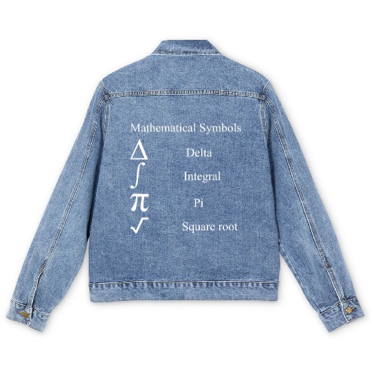 mathematical symbols Pi Square root Integral Delta Men's Denim Jackets