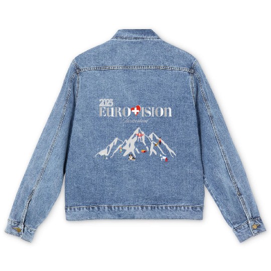 eurovision song contest 2025 Switzerland Men's Denim Jackets