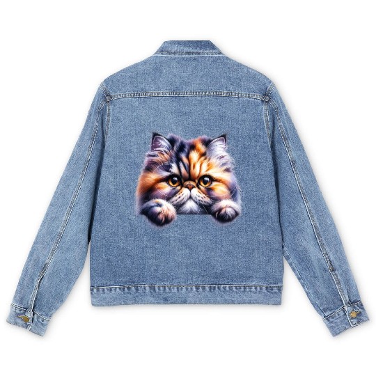 Persian cat Men's Denim Jackets
