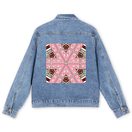 eyes on nature mandala Men's Denim Jackets