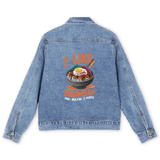 I Like Bibimbap And Maybe 3 People Korean Food Men's Denim Jackets