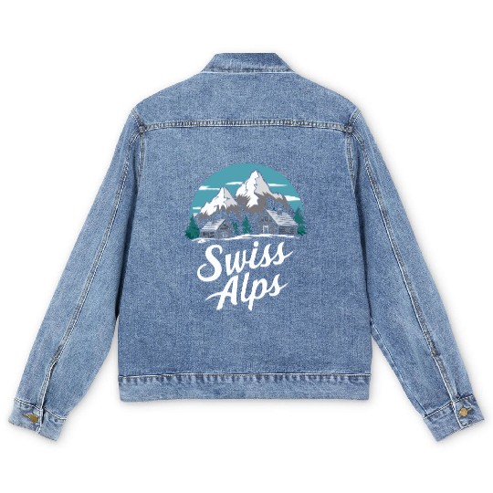 Swiss Alps Switzerland. Men's Denim Jackets