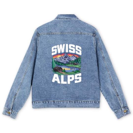 Swiss Alps Switzerland. Men's Denim Jackets