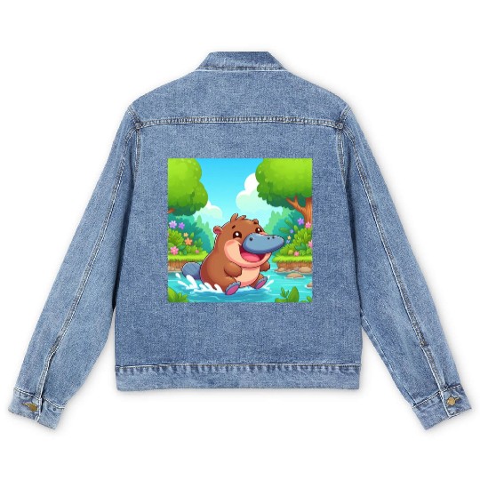 The hippo-platypus Men's Denim Jackets