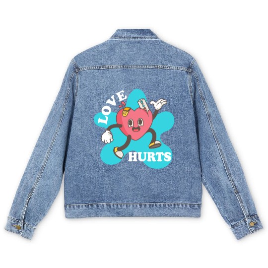 love hurts Men's Denim Jackets
