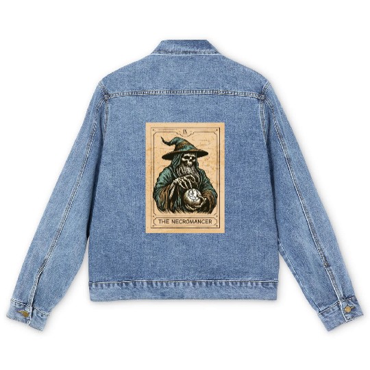 Necromancer - Spooky Necromancer Bones Necromancer Men's Denim Jackets