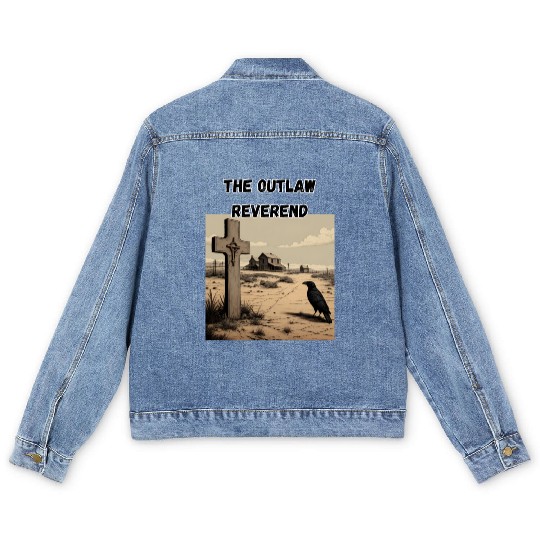 The Outlaw Reverend, Crow And Cross Men's Denim Jackets