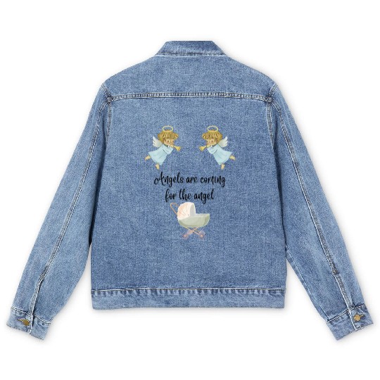 Unisex Angel Baby Men's Denim Jackets