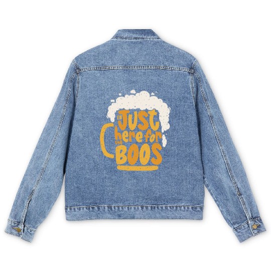 Im just Here For The Boos Ghost Funny Men Women Men's Denim Jackets