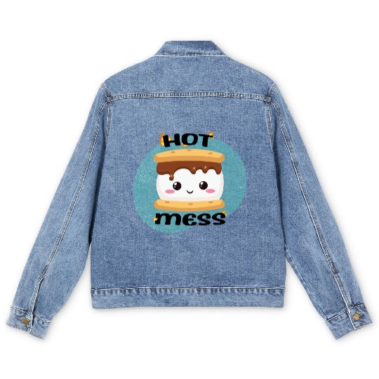 Hot Mess Kawaii S'more Meme Men's Denim Jackets